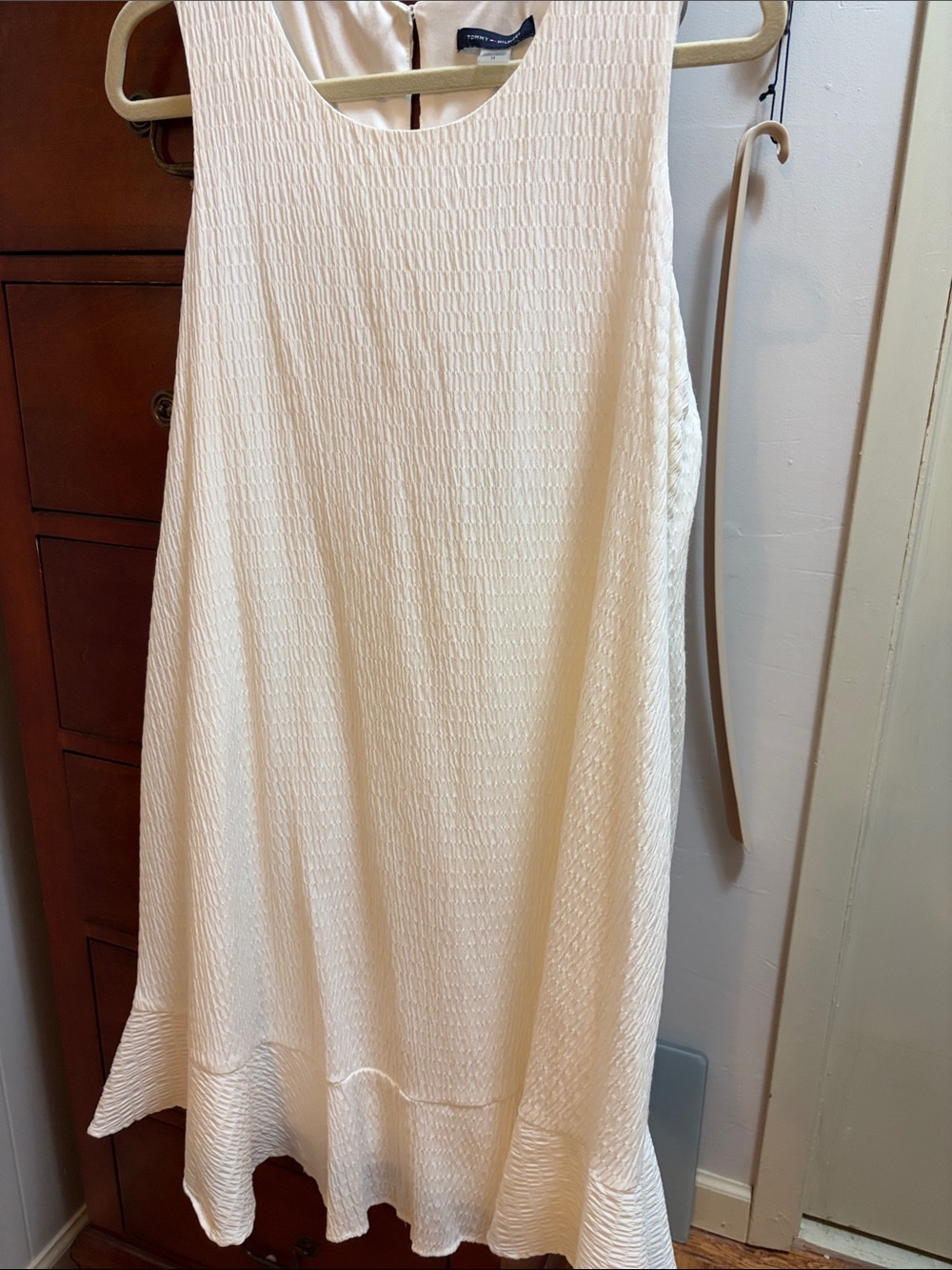 Tommy Hilfiger Cream Textured A-Line Skirt